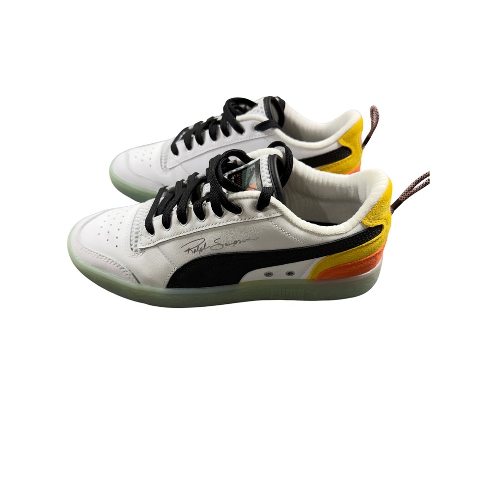 Puma Ralph Sampson Lo White Black Yellow Orange Sneakers 395850-01 Mens 9